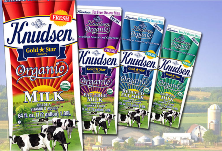 Knudsen organic milk packaging