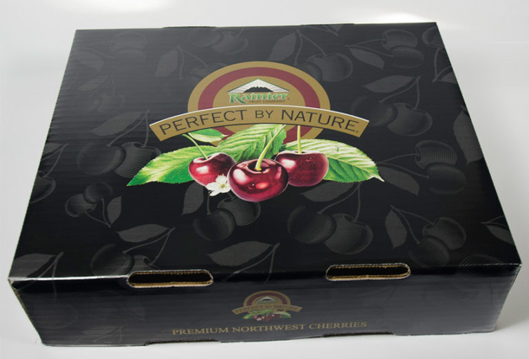 Perfect by Nature cherry box packaging for Rainier Fruit Company